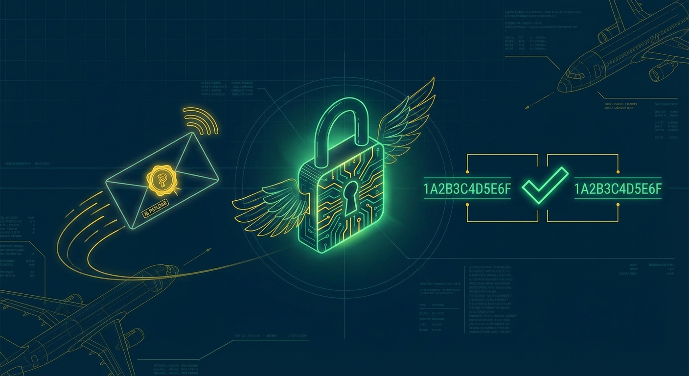 HMAC signature verification flow between a webhook sender and receiver