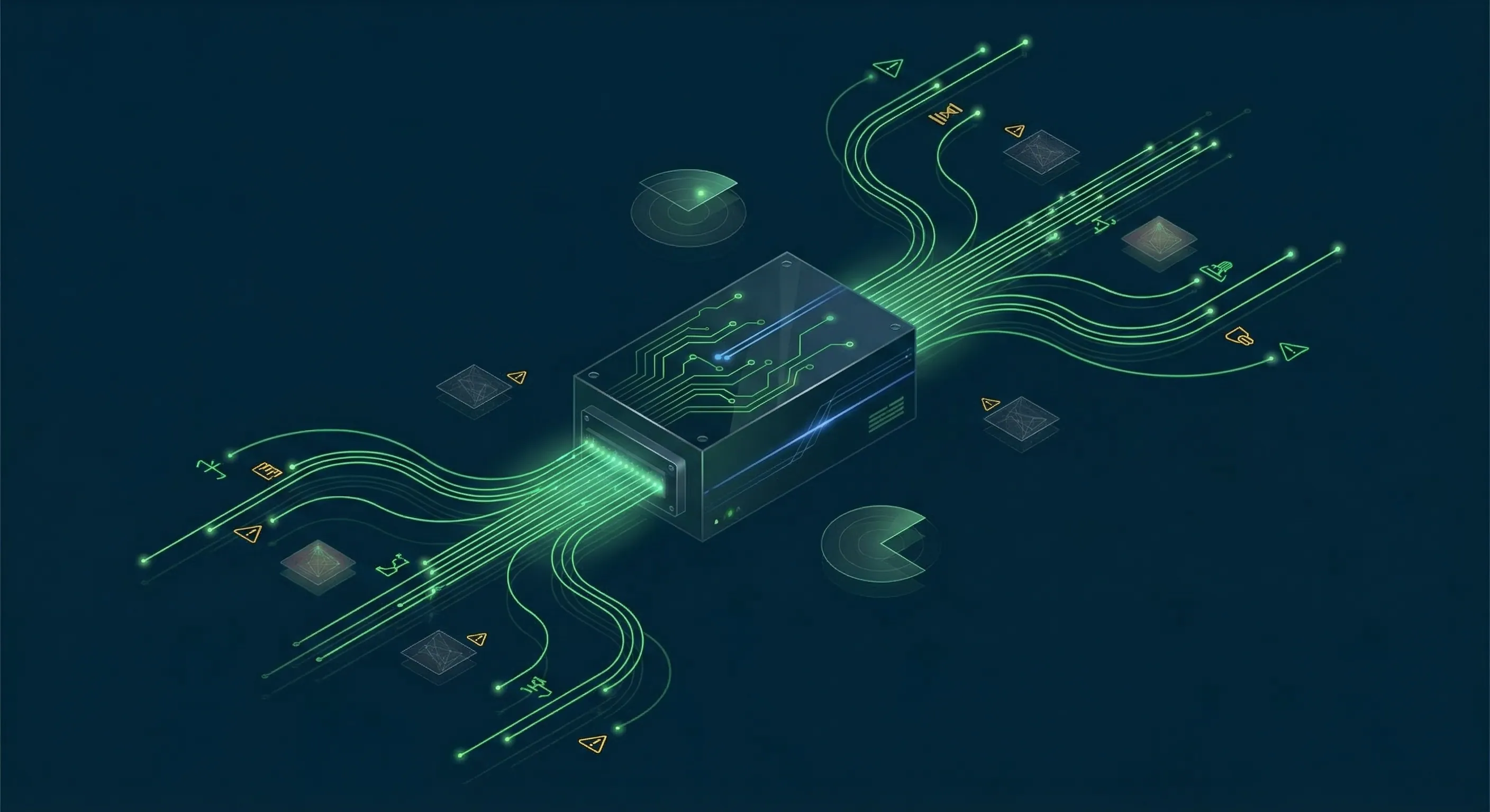 Webhook event streams flowing through a delivery pipeline, with failure points highlighted
